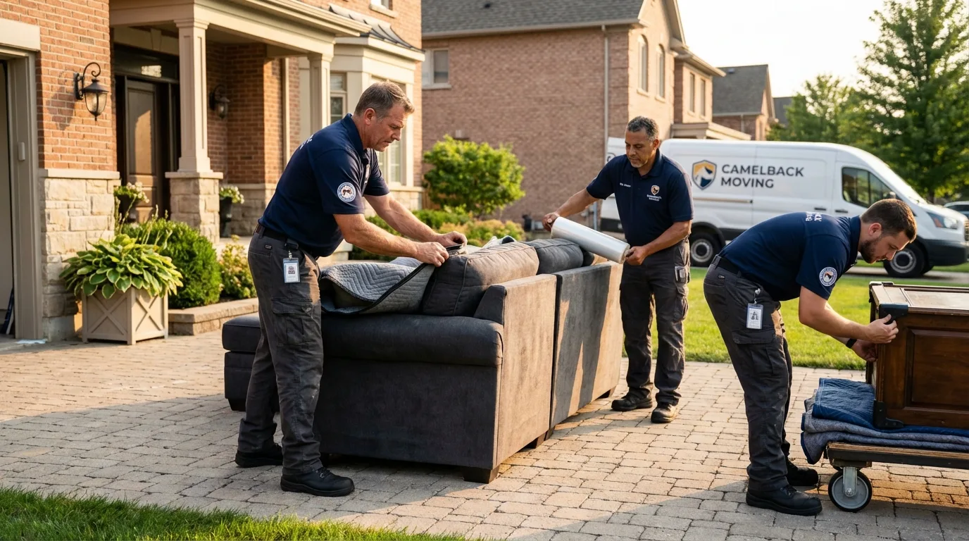 Large estate moving crew wrapping furniture in Sutter Creek, CA