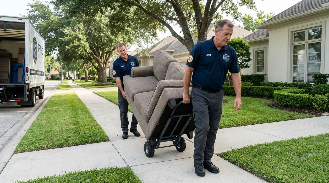 Local residential moving crew loading furniture in Sutter Creek, CA